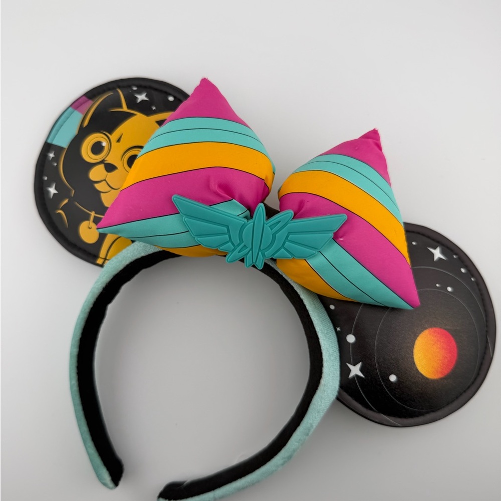 Disney Striped Bow Ear Headband - Pink, Teal & Yellow